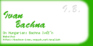 ivan bachna business card